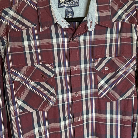 Men’s (2) American Rag long sleeve 100% cotton shirts button down SZ X-LG - Picture 7 of 12